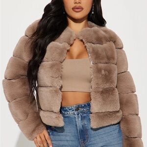 Faux fur jacket with silky lining - sexy and fun - NWT